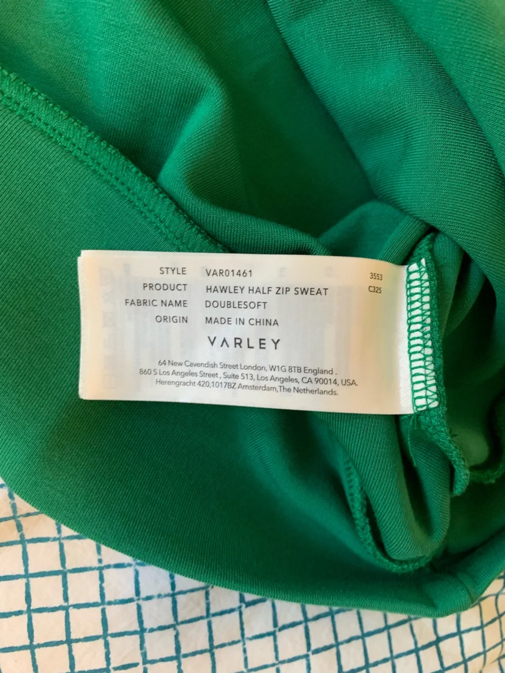 Varley Hawley Half-Zip Sweatshirt Double Soft Anthropologie sz Medium NEW green - Picture 16 of 16